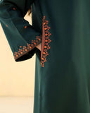 Luxurious Green pocket Embroidered 2-Piece Set