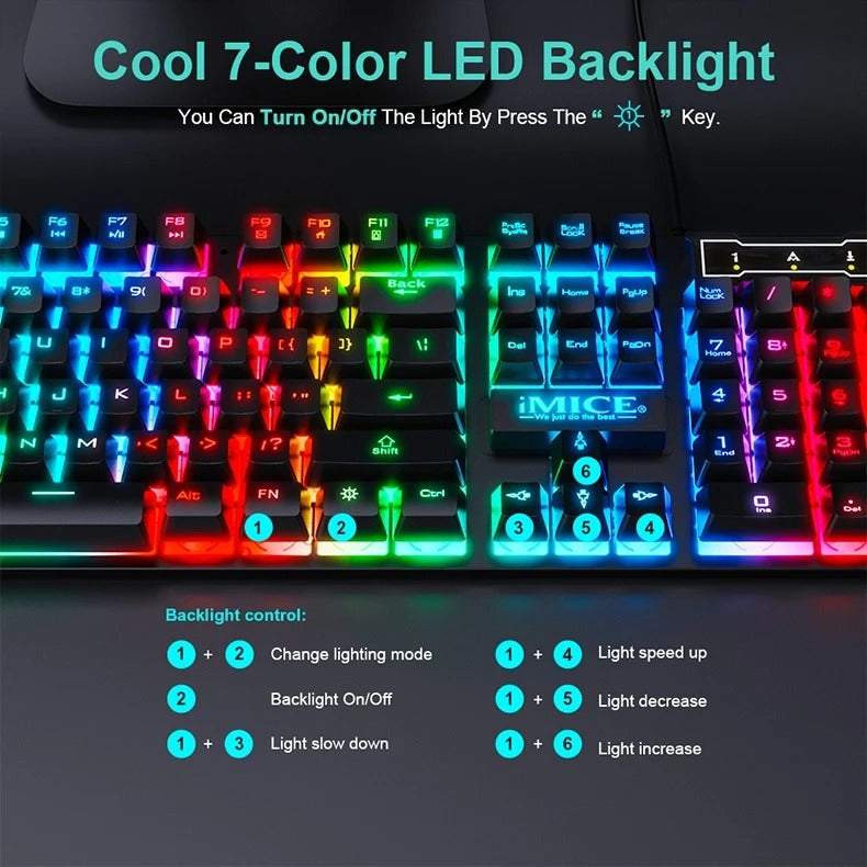 104 key Backlit Mechanical Keyboard Wired Gaming Keyboard waterproof Luminous keyboard And Mouse Set for Gamer PC Laptop Office
