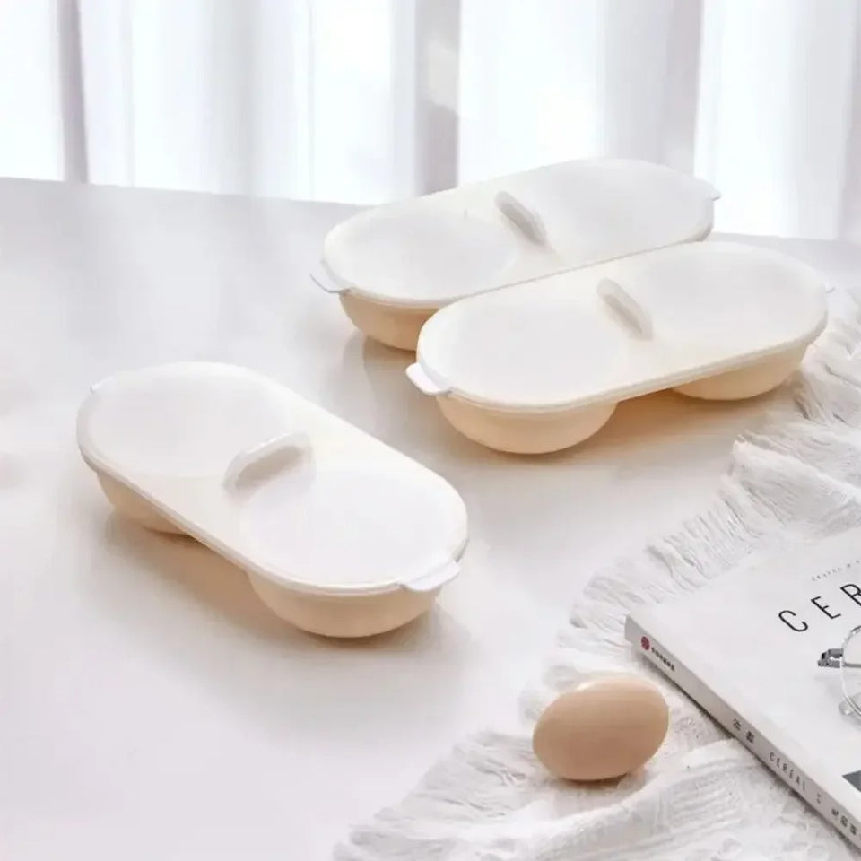 1/2Pcs New Product Kitchen Cooking Gadgets Household Non-stick Hot Spring Egg Mold Food Grade Double Cups Microwave Egg Cooker