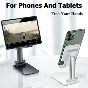 Foldable Mobile Phone Stand Adjustable Angle And Height With Silicone Pad Suitable For Desktop Tablet ipad Portable Phone Holder