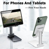 Foldable Mobile Phone Stand Adjustable Angle And Height With Silicone Pad Suitable For Desktop Tablet ipad Portable Phone Holder