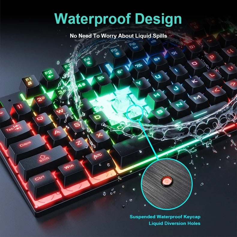 104 key Backlit Mechanical Keyboard Wired Gaming Keyboard waterproof Luminous keyboard And Mouse Set for Gamer PC Laptop Office