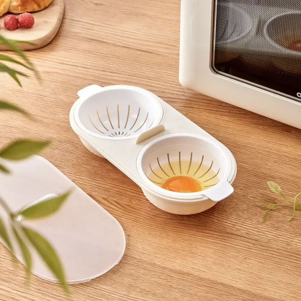 1/2Pcs New Product Kitchen Cooking Gadgets Household Non-stick Hot Spring Egg Mold Food Grade Double Cups Microwave Egg Cooker