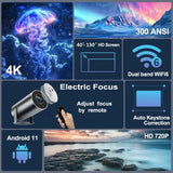 DITONG HY300 Plus HD Projector portatil 4K 1280x720P Android LED Video Home Theater Cinema Phone mini Proyector Movie HY300 pro