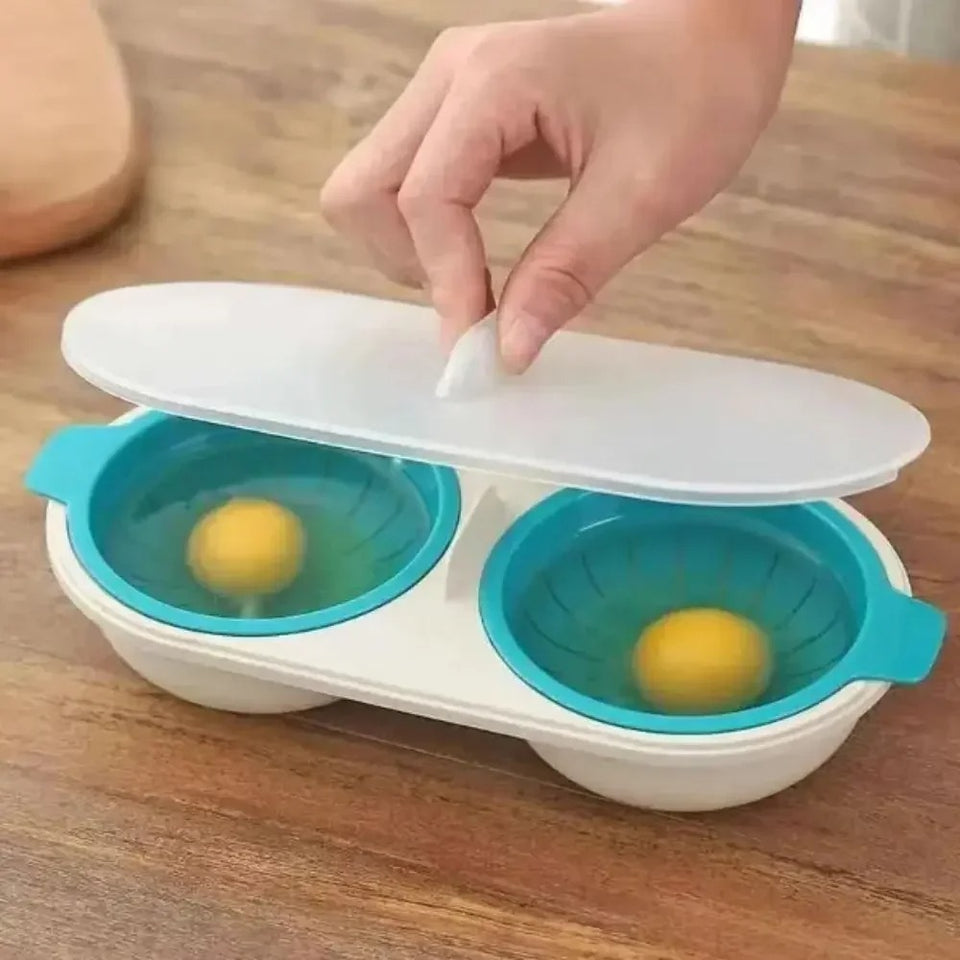 1/2Pcs New Product Kitchen Cooking Gadgets Household Non-stick Hot Spring Egg Mold Food Grade Double Cups Microwave Egg Cooker